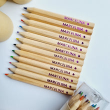 Load image into Gallery viewer, 12 x Personalised (Short) Colouring Pencils with Sharpener
