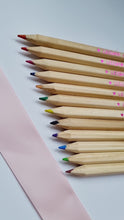 Load and play video in Gallery viewer, 12 x Personalised (Short) Colouring Pencils with Sharpener
