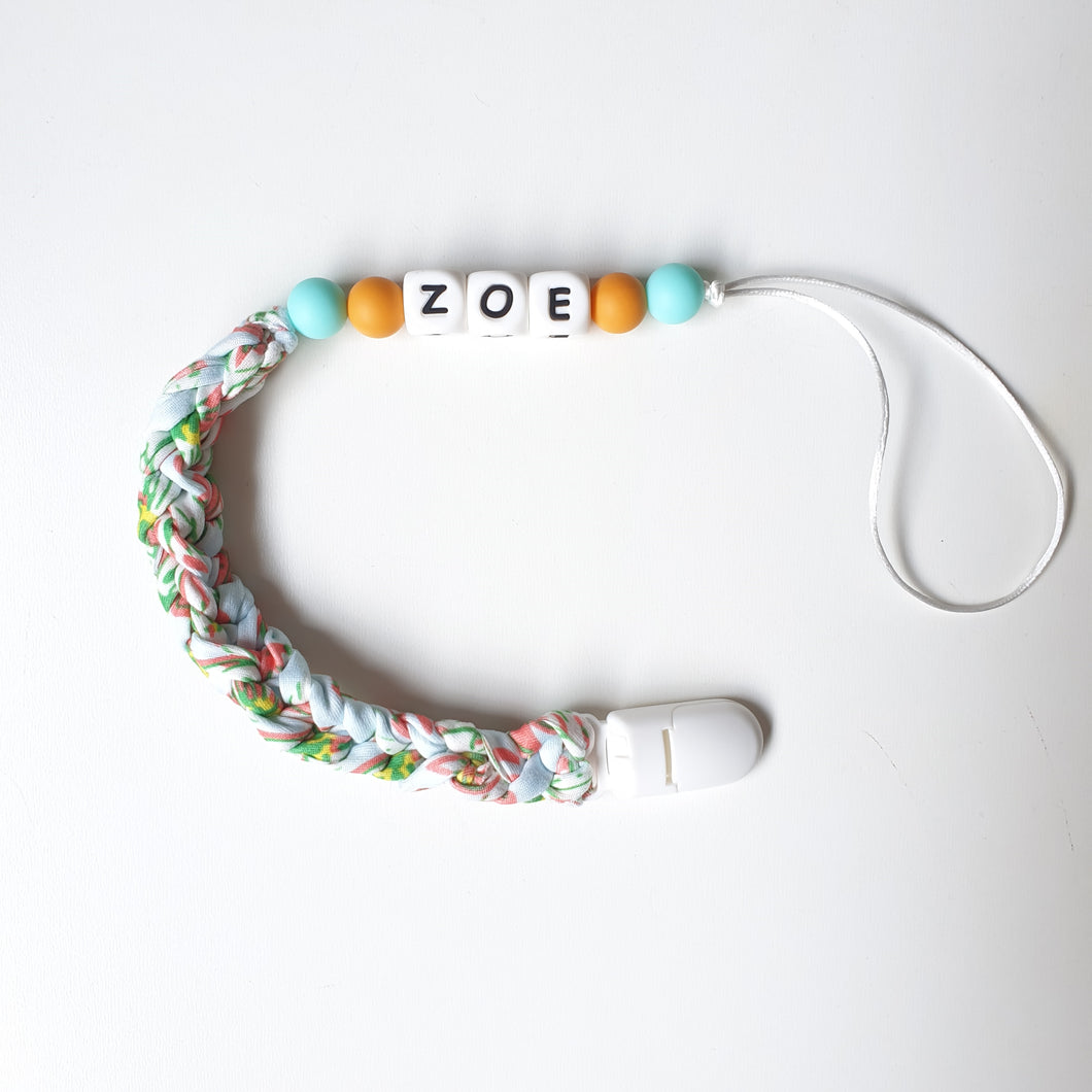 Personalised Braided Pacifier Clip