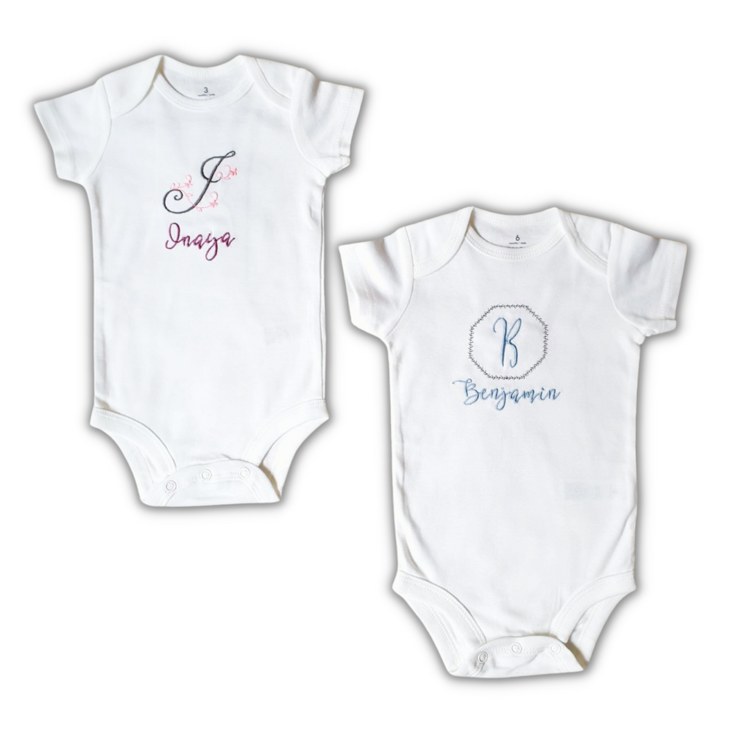 Personalised Monogram Baby Onesies